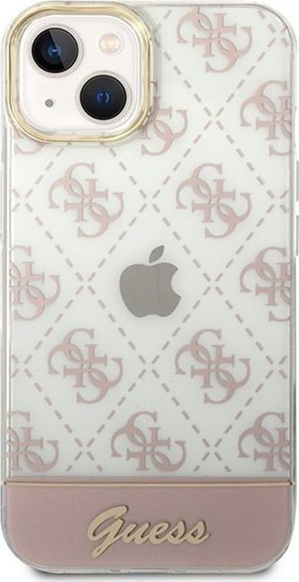 Guess Θήκη Guess GUHCP14MHG4MHP Apple iPhone 14 Plus ροζ σκληρή θήκη 4G Pattern Script