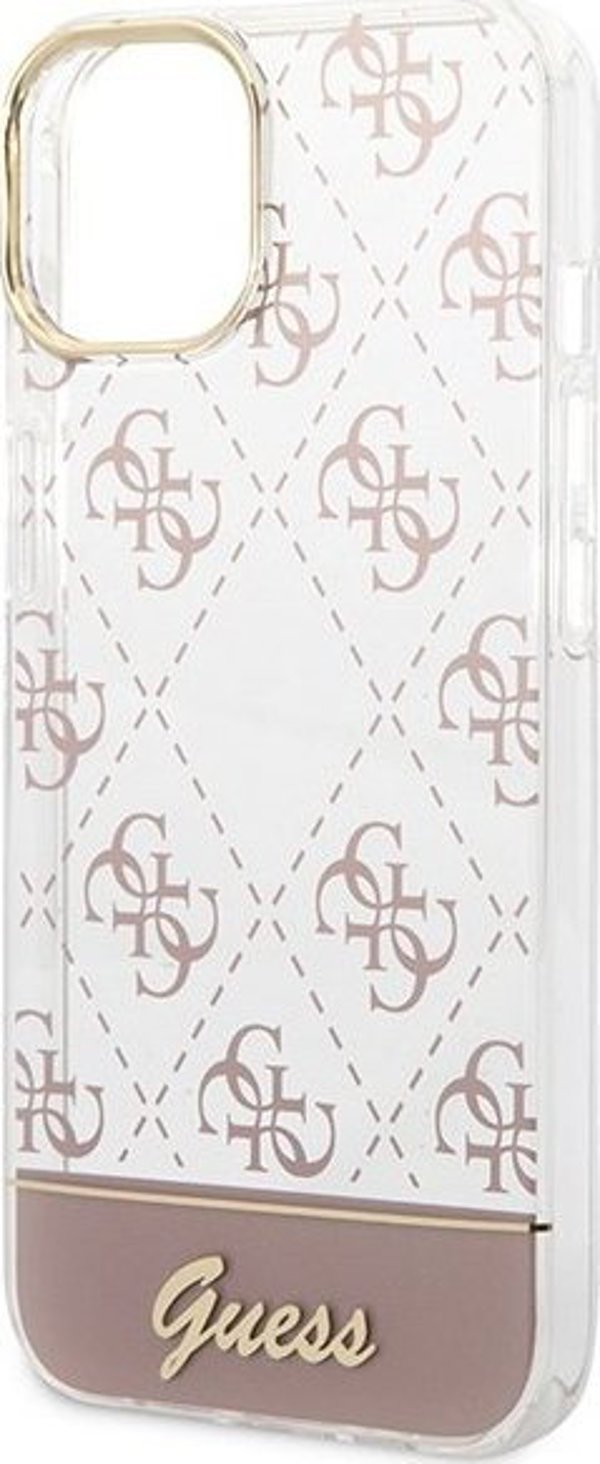 Guess Θήκη Guess GUHCP14MHG4MHP Apple iPhone 14 Plus ροζ σκληρή θήκη 4G Pattern Script