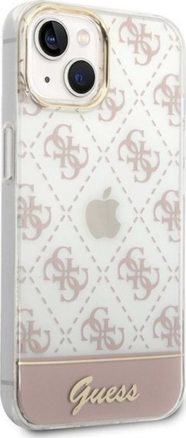 Guess Θήκη Guess GUHCP14MHG4MHP Apple iPhone 14 Plus ροζ σκληρή θήκη 4G Pattern Script