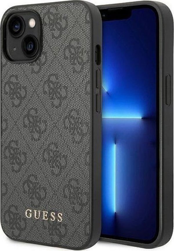 Guess Guess 4G Metal Gold Logo - Θήκη iPhone 14 (γκρι)
