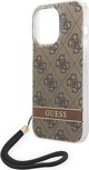 Guess case for iPhone 14 Pro 6,1" GUOHCP14LH4STW brown HC PC/TPU Print 4G Cord 3666339093853