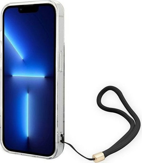 Guess case for iPhone 14 Pro 6,1" GUOHCP14LH4STW brown HC PC/TPU Print 4G Cord 3666339093853