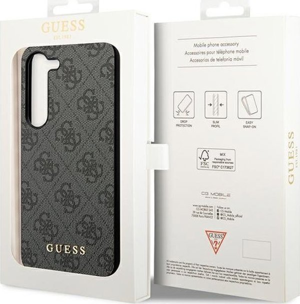 Θήκη Guess για Samsung Galaxy A55 GUHCSA55GF4GGR μαύρη HC PU 4G με charm 3666339259679
