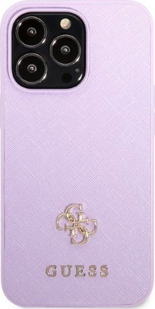 Guess Θήκη Guess GUHCP13XPS4MU Apple iPhone 13 Pro Max μοβ σκληρή θήκη Saffiano 4G Small Metal Logo