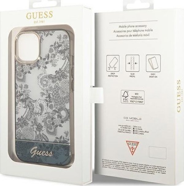 Guess Θήκη Guess για iPhone 14 6,1" γκρι σκληρή θήκη Συλλογή Πορσελάνης