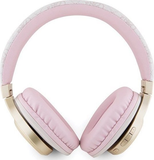Ακουστικά Guess Guess ακουστικά κεφαλής Bluetooth GUBH604GEMP ροζ 4G PU Leather With Script Metal Logo