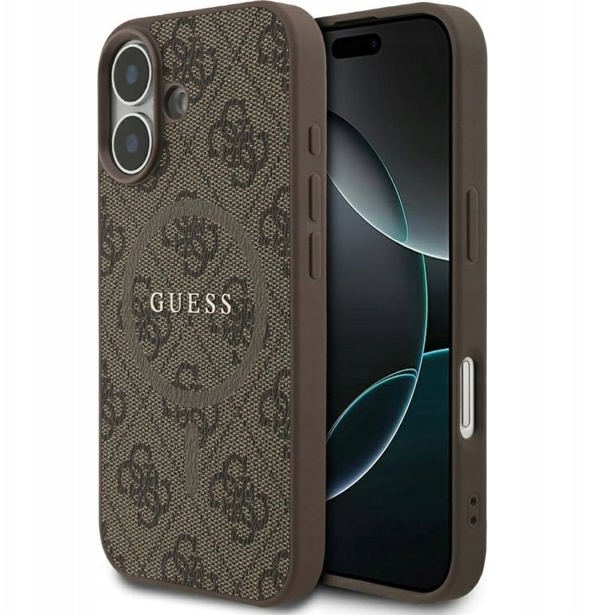 GUESS θήκη για IPHONE 17 συμβατή με MagSafe GUHMP17SG4GFRW (PU 4G Ring Classic Logo) καφέ