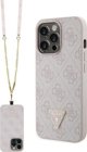 Guess case for iPhone 13 Pro Max 6,7" GUHCP13XP4TDSCPP pink HC PU Leather Metal Logo Strass Crossbody 3666339147174