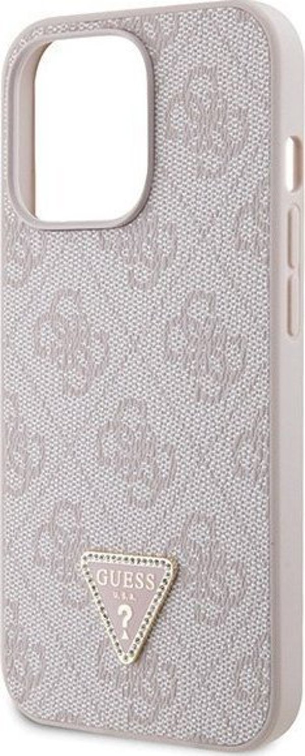 Guess case for iPhone 13 Pro Max 6,7" GUHCP13XP4TDSCPP pink HC PU Leather Metal Logo Strass Crossbody 3666339147174