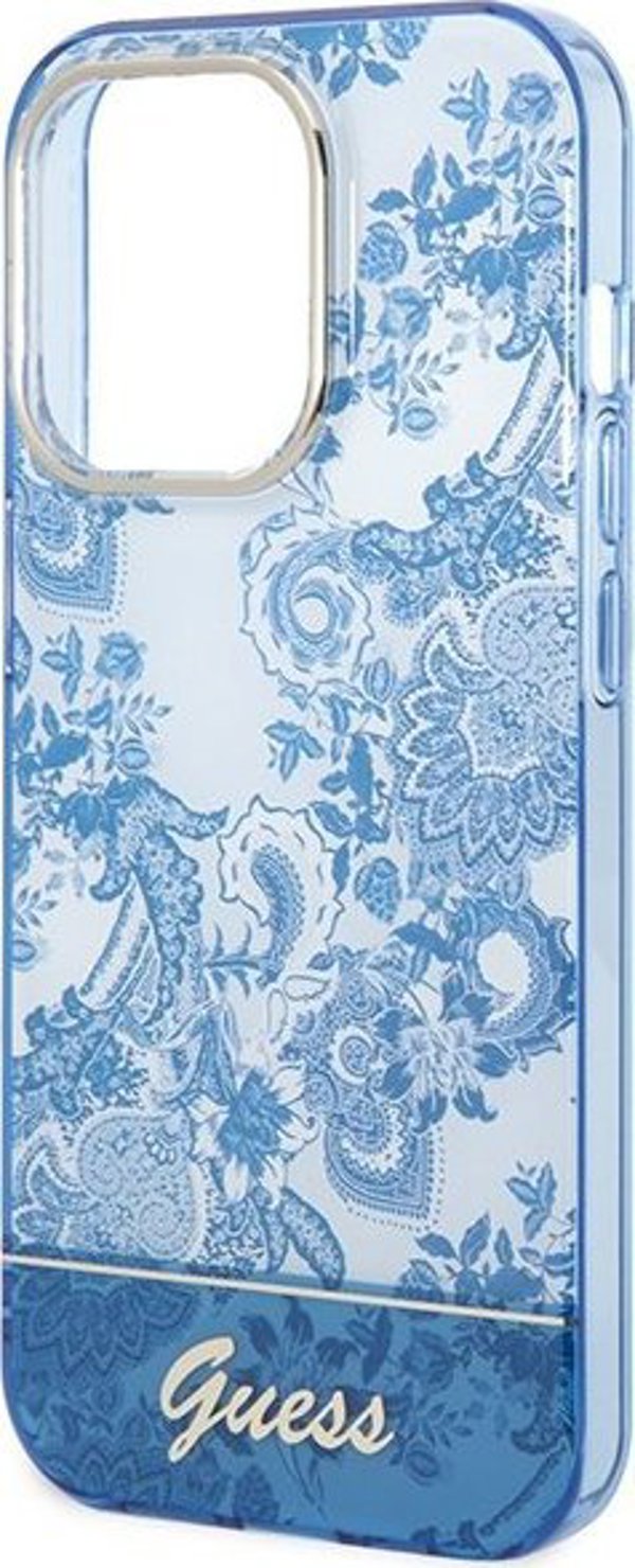Guess Θήκη Guess GUHCP14LHGPLHB Apple iPhone 14 Pro μπλε σκληρή θήκη Συλλογή Πορσελάνης