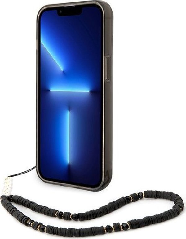 Guess Θήκη Guess GUHCP14SHGCOHK Apple iPhone 14 μαύρο/black σκληρή θήκη Διαφανές Μαργαριταρένιο Λουρί