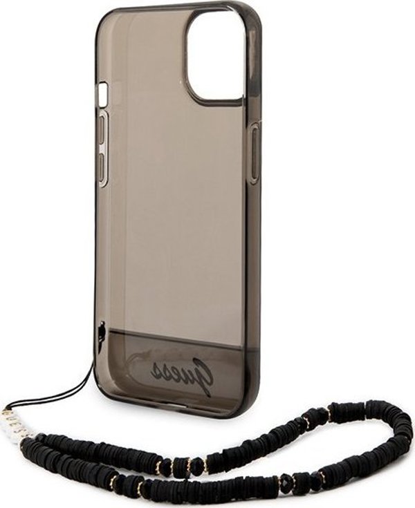 Guess Θήκη Guess GUHCP14SHGCOHK Apple iPhone 14 μαύρο/black σκληρή θήκη Διαφανές Μαργαριταρένιο Λουρί