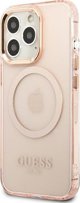 Guess Guess GUHMP13XHTCMP iPhone 13 Pro Max 6,7" ροζ σκληρή θήκη Χρυσό Περίγραμμα Ημιδιαφανές MagSafe NoSize