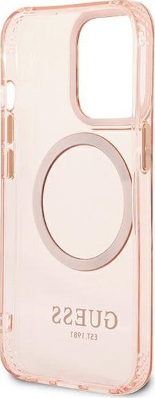 Guess Guess GUHMP13XHTCMP iPhone 13 Pro Max 6,7" ροζ σκληρή θήκη Χρυσό Περίγραμμα Ημιδιαφανές MagSafe NoSize