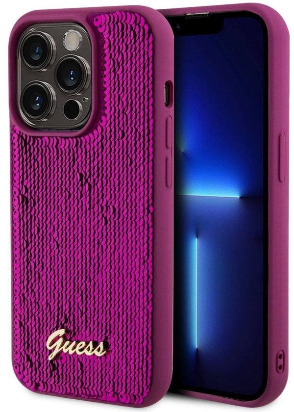 GUESS Hard Cover Script Logo Magenta, for iPhone 14 Pro Max, GUHCP14XPSFDGSF