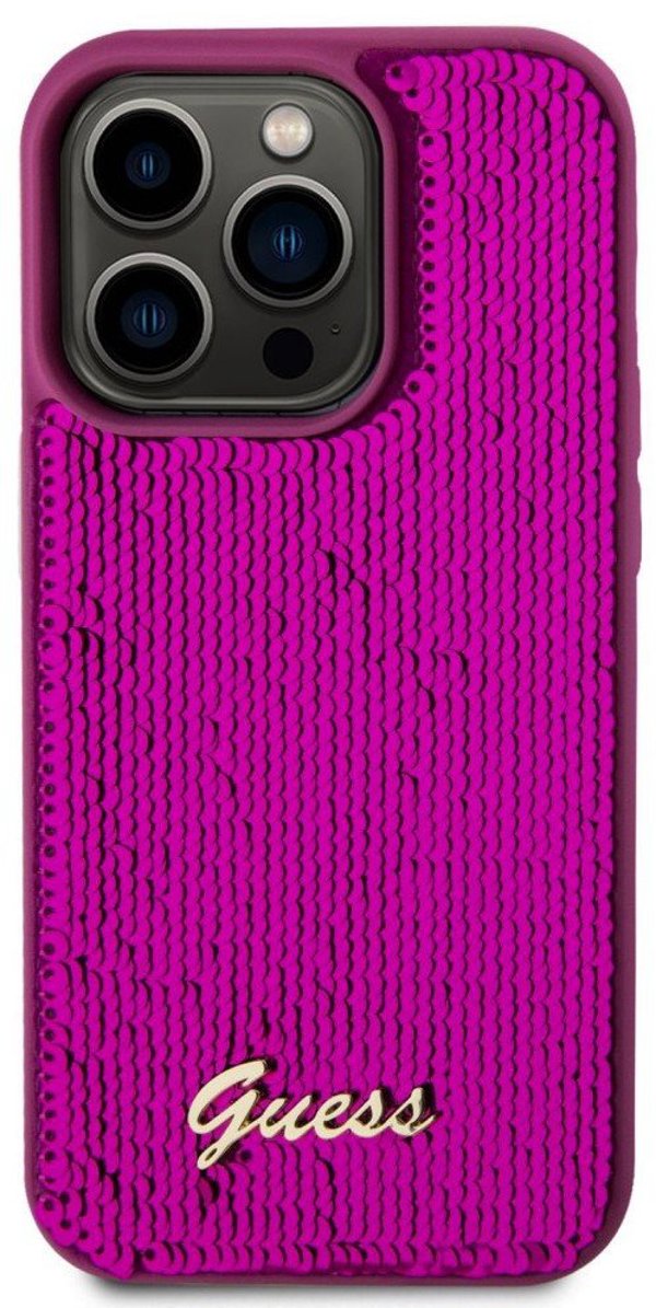 GUESS Hard Cover Script Logo Magenta, for iPhone 14 Pro Max, GUHCP14XPSFDGSF