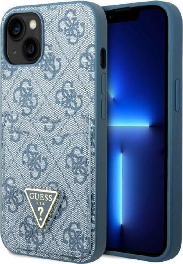 Guess Guess GUHCP13SP4TPB iPhone 13 mini 5,4" μπλε σκληρή θήκη 4G Triangle Logo Cardslot NoSize