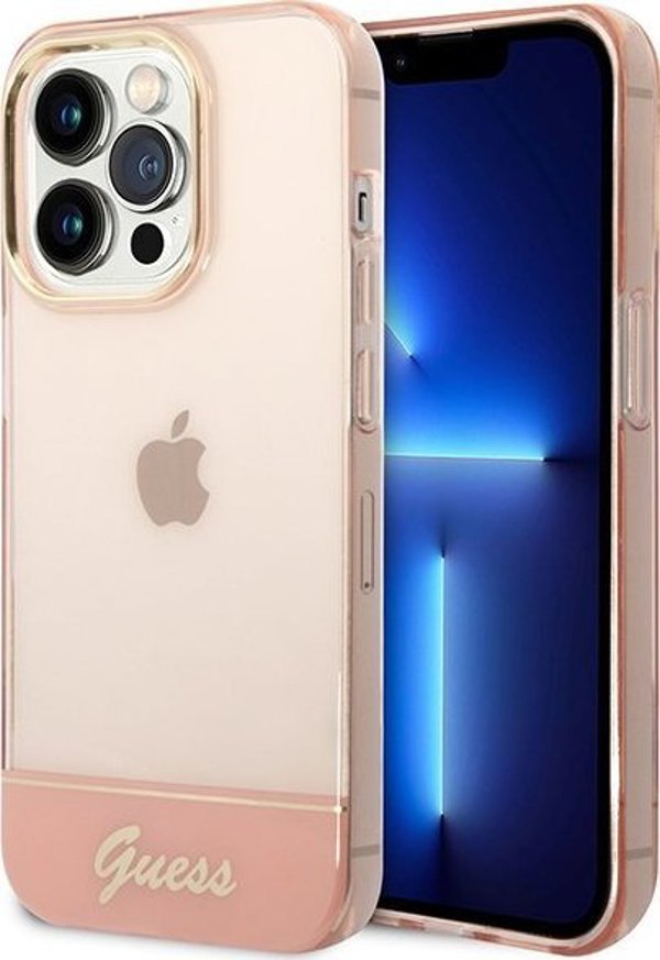 Guess Θήκη Guess GUHCP14XHGCOP Apple iPhone 14 Pro Max ροζ/ροζ σκληρή θήκη Ημιδιαφανής