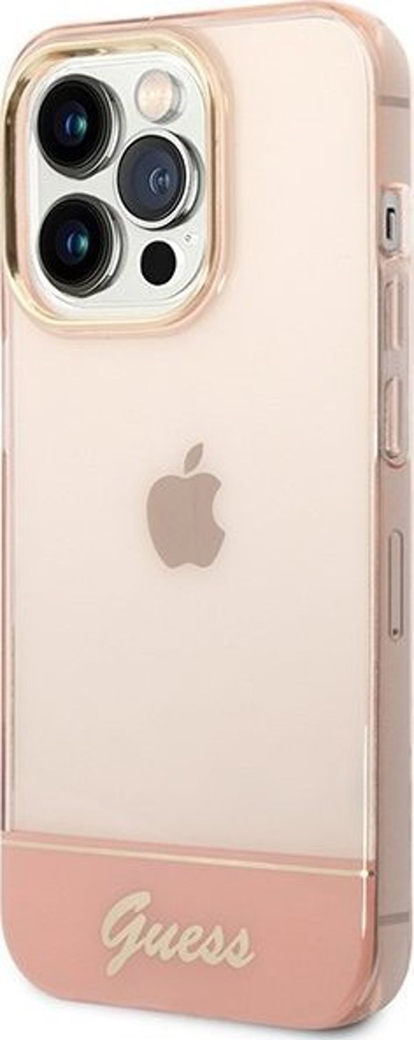 Guess Θήκη Guess GUHCP14XHGCOP Apple iPhone 14 Pro Max ροζ/ροζ σκληρή θήκη Ημιδιαφανής