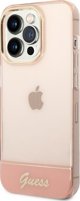 Guess Θήκη Guess GUHCP14XHGCOP Apple iPhone 14 Pro Max ροζ/ροζ σκληρή θήκη Ημιδιαφανής