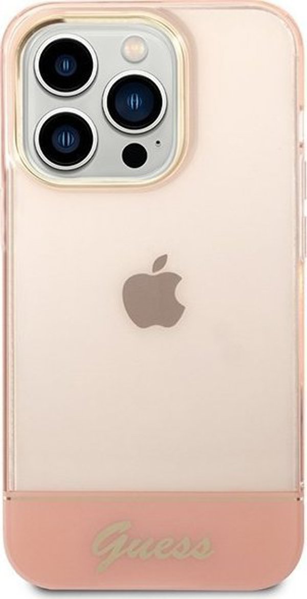 Guess Θήκη Guess GUHCP14XHGCOP Apple iPhone 14 Pro Max ροζ/ροζ σκληρή θήκη Ημιδιαφανής