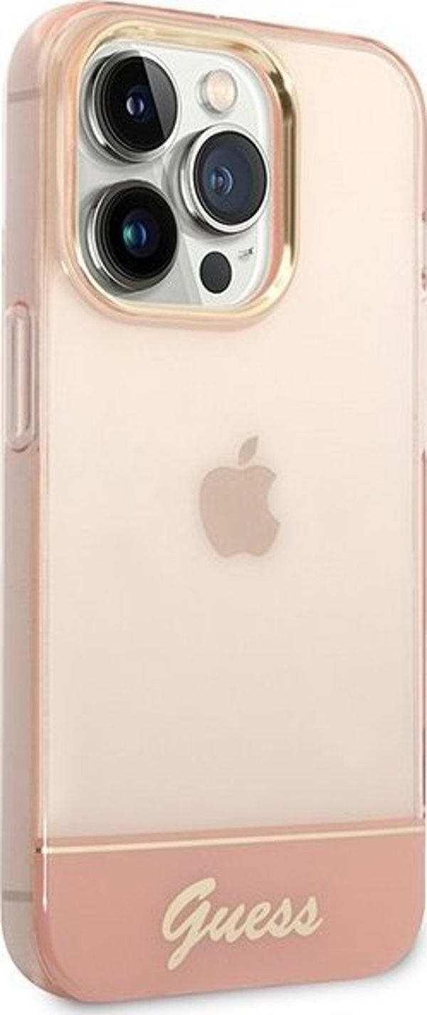 Guess Θήκη Guess GUHCP14XHGCOP Apple iPhone 14 Pro Max ροζ/ροζ σκληρή θήκη Ημιδιαφανής