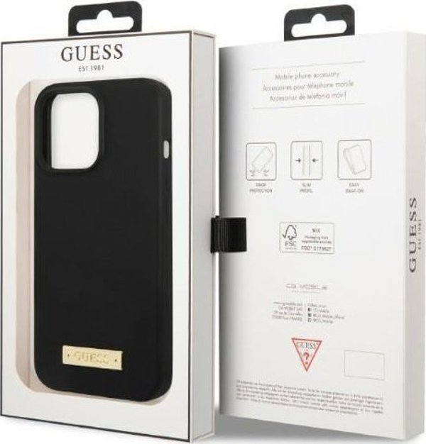 Guess Guess GUHMP13XSPLK iPhone 13 Pro Max 6,7" μαύρη σκληρή θήκη σιλικόνης με λογότυπο MagSafe NoSize
