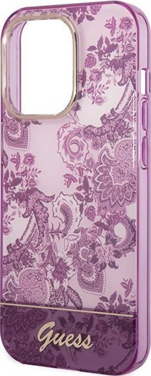 Guess Θήκη Guess GUHCP14XHGPLHF Apple iPhone 14 Pro Max φούξια σκληρή θήκη Συλλογή Πορσελάνης