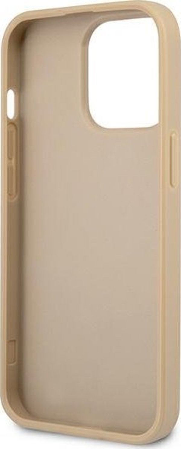 Guess Etui Guess για iPhone 14 Pro 6,1" σκληρή θήκη SaffianoTriangle Logo σε μπεζ χρώμα