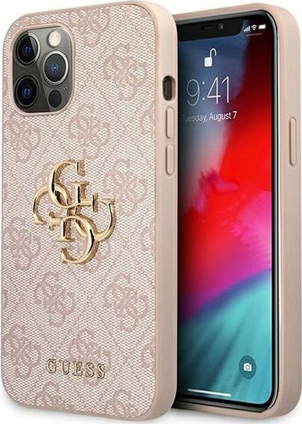 Guess Guess GUHCP12M4GMGPI iPhone 12/12 Pro 6,1" ροζ/ροζ σκληρή θήκη 4G Big Metal Logo