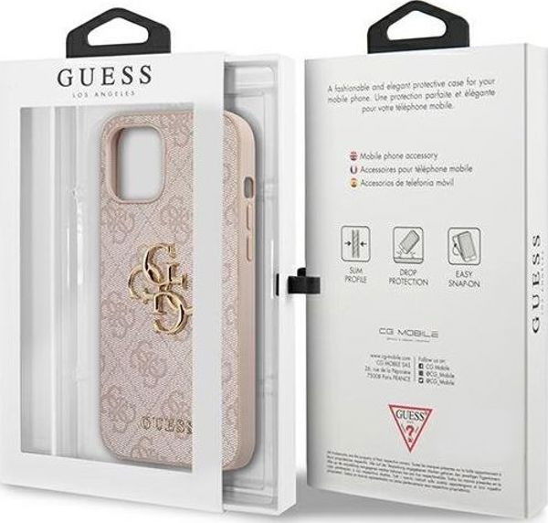 Guess Guess GUHCP12M4GMGPI iPhone 12/12 Pro 6,1" ροζ/ροζ σκληρή θήκη 4G Big Metal Logo