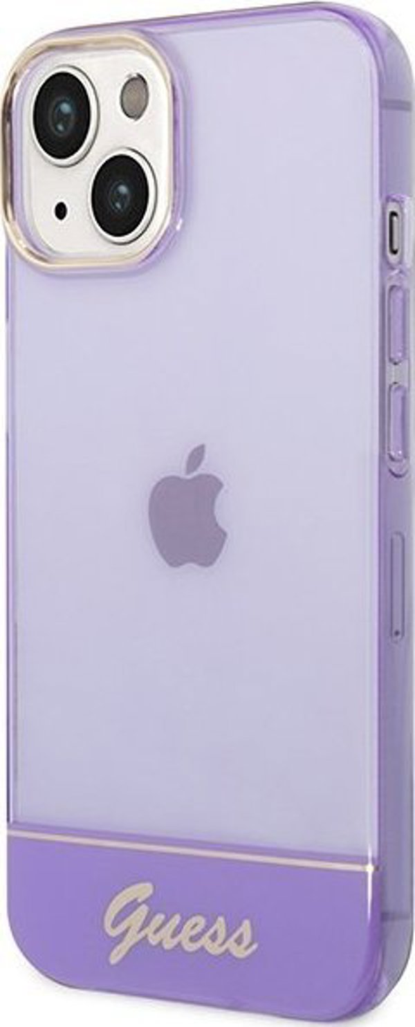 Θήκη Guess GUHCP14SHGCOU Apple iPhone 14 μωβ σκληρή θήκη Διαφανής
