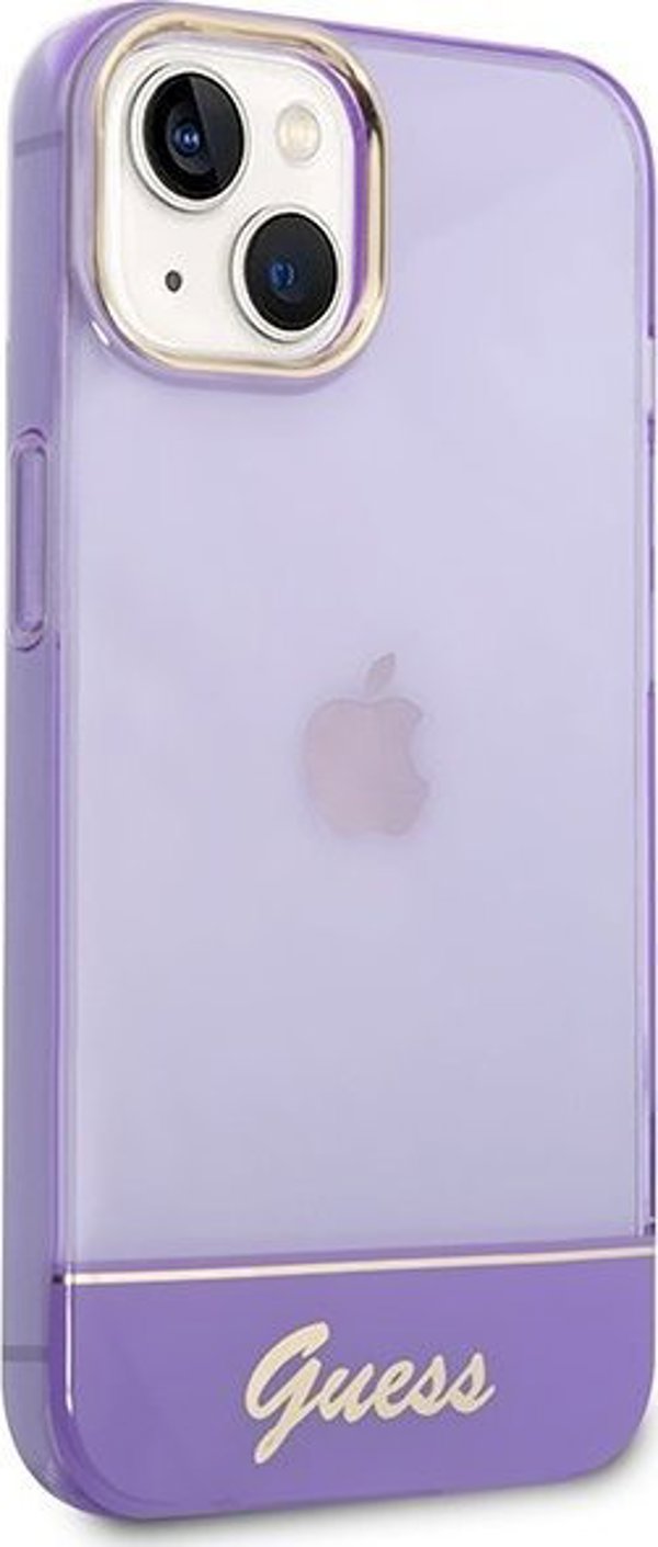 Θήκη Guess GUHCP14SHGCOU Apple iPhone 14 μωβ σκληρή θήκη Διαφανής