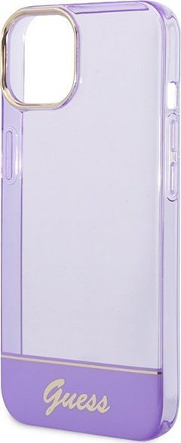 Θήκη Guess GUHCP14SHGCOU Apple iPhone 14 μωβ σκληρή θήκη Διαφανής