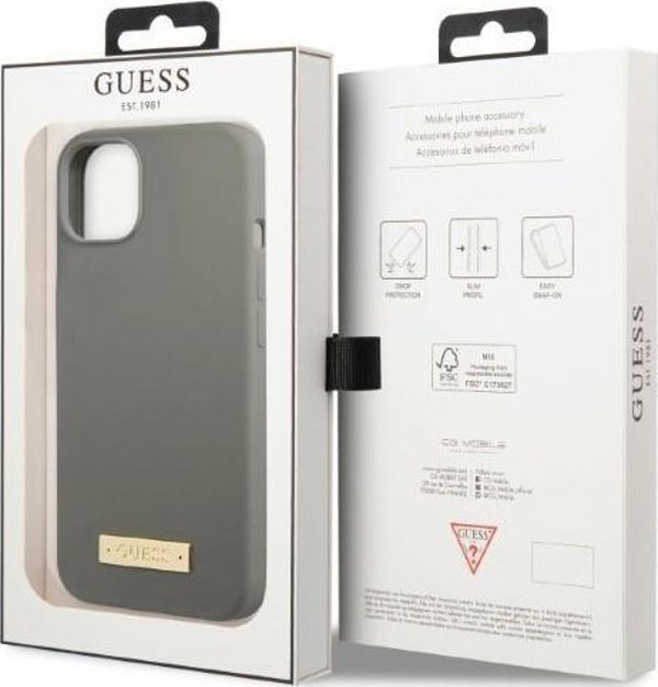 Guess Guess GUHMP13SSPLG iPhone 13 mini 5,4" γκρι σκληρή θήκη Σιλικόνη Πλάκα Λογότυπο MagSafe NoSize