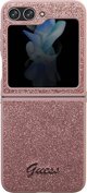 Guess case for Samsung Z Flip5 GUHCZF5HGGSHP pink HC PU/TPU Glitter Script 3666339173999