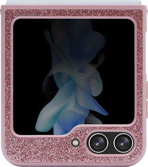 Guess case for Samsung Z Flip5 GUHCZF5HGGSHP pink HC PU/TPU Glitter Script 3666339173999