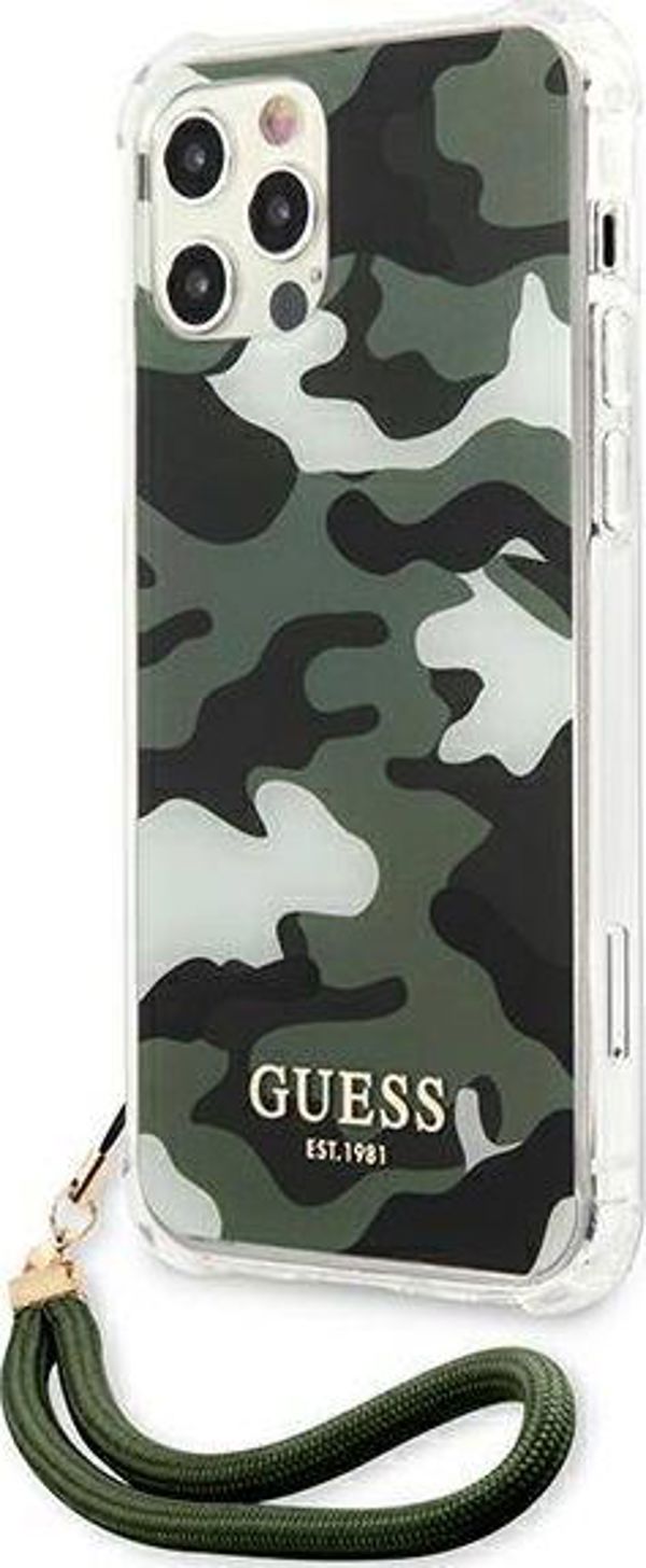 Guess case for iPhone 12 Pro Max 6,7" GUHCP12LKSARKA khaki hard case Camo Collection 3666339004101
