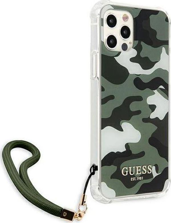 Guess case for iPhone 12 Pro Max 6,7" GUHCP12LKSARKA khaki hard case Camo Collection 3666339004101