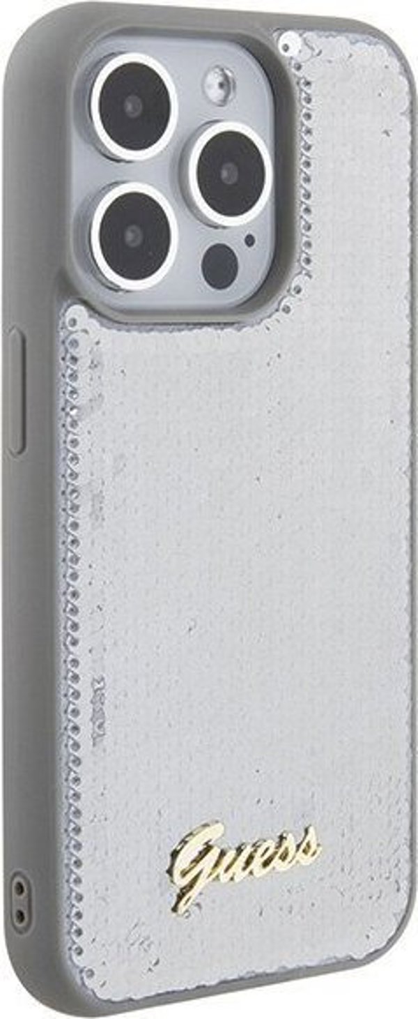 Guess Guess GUHCP15LPSFDGSS iPhone 15 Pro 6.1" ασημί/silver σκληρή θήκη Sequin Script Metal