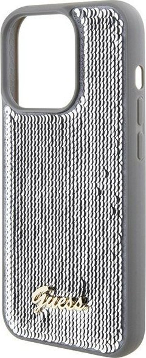 Guess Guess GUHCP15LPSFDGSS iPhone 15 Pro 6.1" ασημί/silver σκληρή θήκη Sequin Script Metal