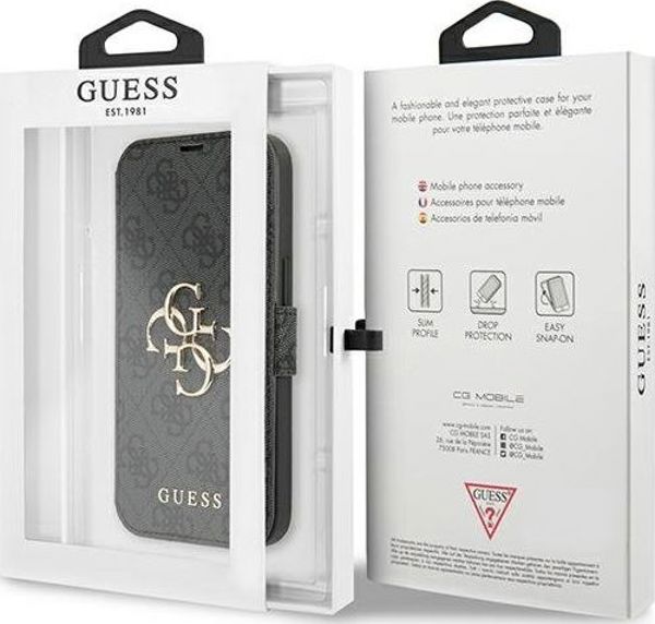 Guess Guess GUBKP13L4GMGGR iPhone 13 Pro / 13 6,1" γκρι/grey βιβλίο 4G Big Metal Logo