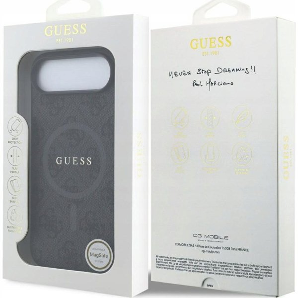 Θήκη GUESS για IPHONE 17 συμβατή με MagSafe GUHMP17SG4GFRK (PU 4G Ring Classic Logo) μαύρο