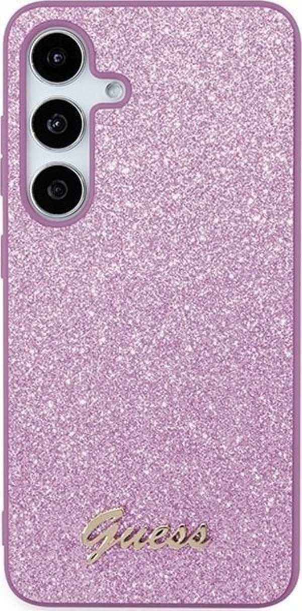 Guess Αυθεντική Θήκη GUESS Hardcase GUHCS24SHGGSHU για Samsung S24 (Glitter Script / μωβ)