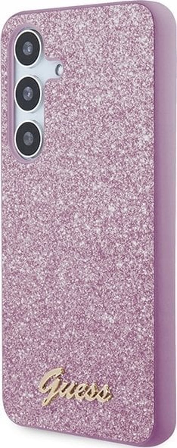 Guess Αυθεντική Θήκη GUESS Hardcase GUHCS24SHGGSHU για Samsung S24 (Glitter Script / μωβ)