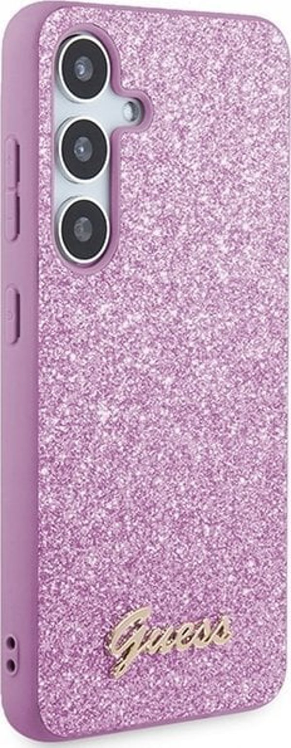 Guess Αυθεντική Θήκη GUESS Hardcase GUHCS24SHGGSHU για Samsung S24 (Glitter Script / μωβ)