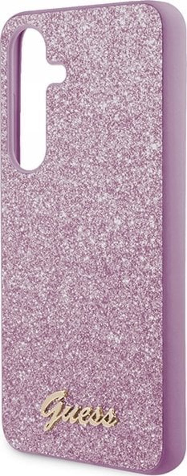 Guess Αυθεντική Θήκη GUESS Hardcase GUHCS24SHGGSHU για Samsung S24 (Glitter Script / μωβ)