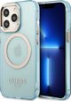Guess Guess GUHMP13LHTCMB iPhone 13 Pro / 13 6,1" μπλε σκληρή θήκη Χρυσό Περίγραμμα Ημιδιαφανές MagSafe NoSize