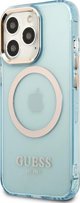 Guess Guess GUHMP13LHTCMB iPhone 13 Pro / 13 6,1" μπλε σκληρή θήκη Χρυσό Περίγραμμα Ημιδιαφανές MagSafe NoSize