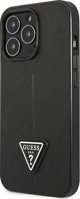 Guess case for iPhone 14 Pro 6,1" GUHCP14LPSATLK black HC Saffiano PU Triangle 3666339065386